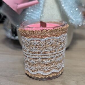 Organic Wooden Wick Warm Fruity Floral 100% Soy Wax Votive Candle